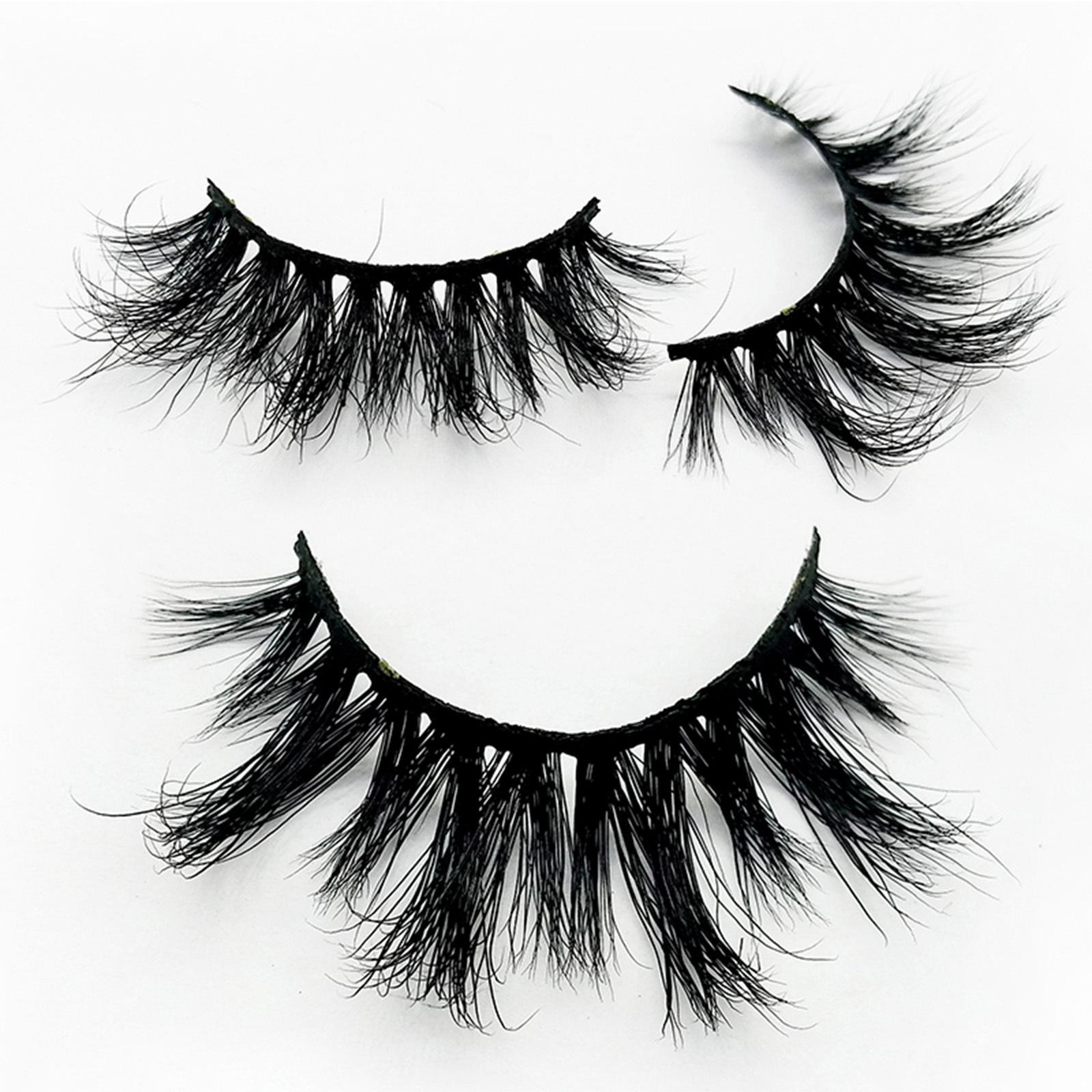 

3D Mink False Eyelashes 25MM Long Thick Volume Lashes Soft Lightweight Reusable 1 Pair Faux Lashes One Size