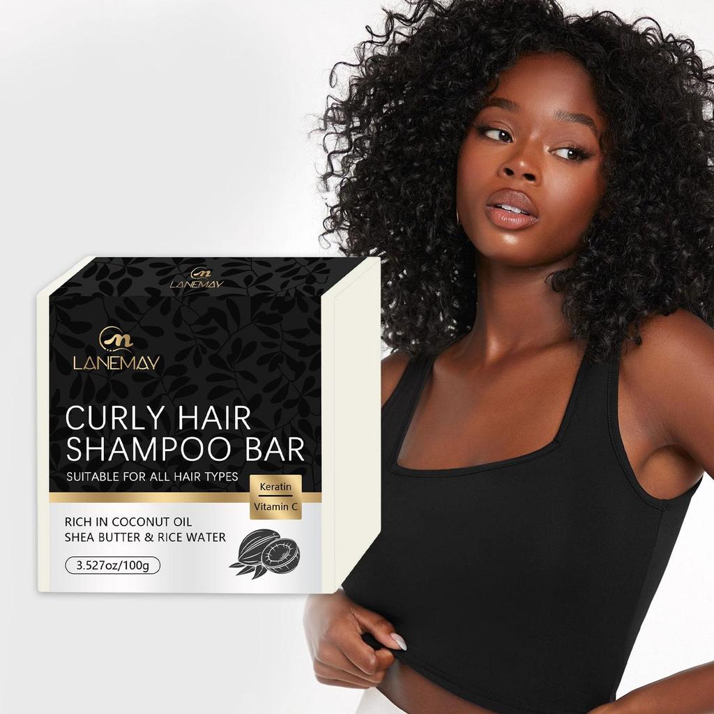 Curly Hair Shampoo Bar Soap-Reduce Knotting, Eliminatte Frizz, Soft Hair With Coconut Oil-Suitable For All Skin Types, 100g