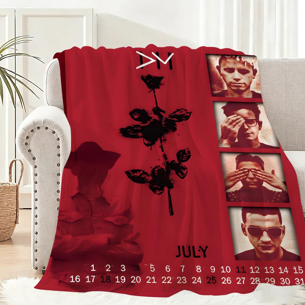 Depeche Mode Bandwurfdecke Leichtgewicht 240g Flanelldecke Weich Hautfreundlich für Sommerkühlung