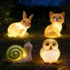 American Style Solar Animal Garden Ornament - Resin Outdoor Courtyard Decoration Lamp