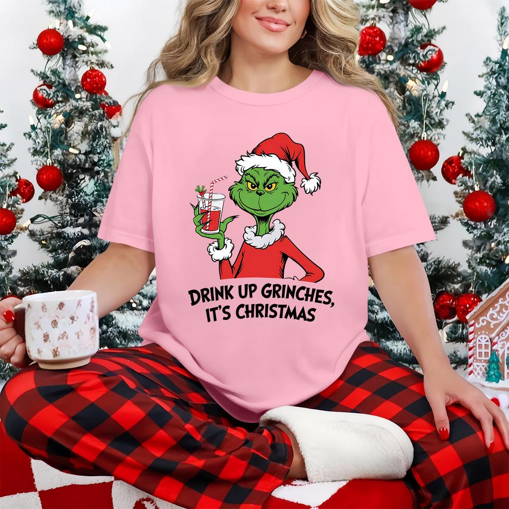 Women's Casual Printed T-Shirt Round Neck Pullover Short Sleeve Top