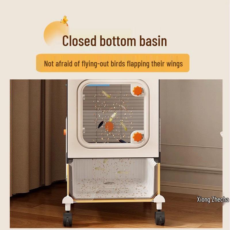 Hao Lei De Zhu Large Anti-Splash Parrot Cage for Cockatiel, Budgie, Lovebird, Sun Conure