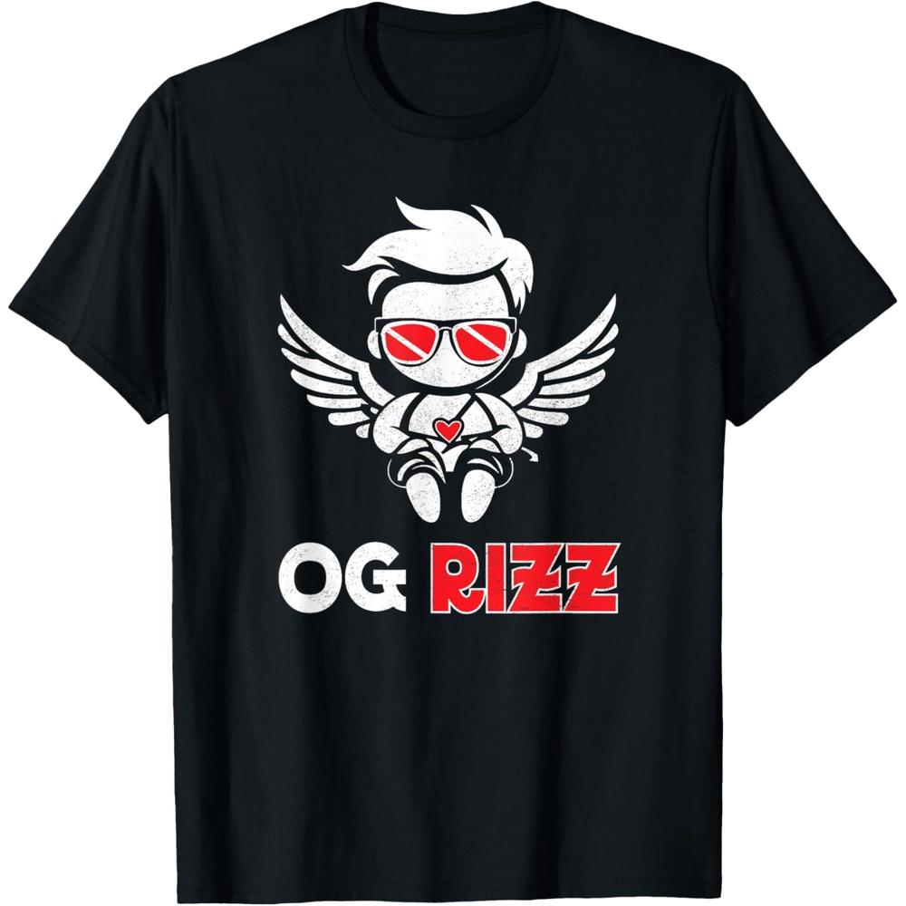 Funny OG Rizz Cupid Original Heart Valentine s Day Charisma Cotton Men T Shirt L чёрный
