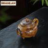 500ml Elegant Yixing Purple Clay Teapots Handmade Ruyi Tripodia Pot Raw Ore Firewood Mud Kettle with Filter Chinese Zisha TeaSet