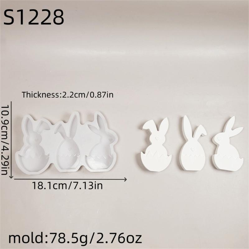 Silicone Eggs Rabbits Mould for Craft Projects Festival Decoration and Home Garden Ornament