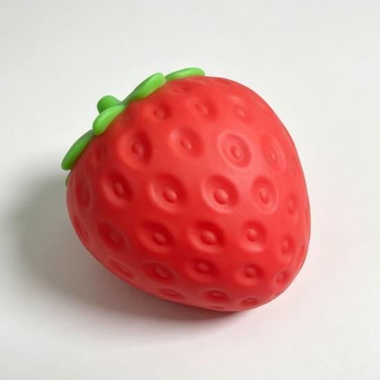 Simulated Strawberry Cheese Squeeze Toy Sensory Toy Soft Anxiety Relieving Fruit Stretchy Food Focus Aid Relaxation