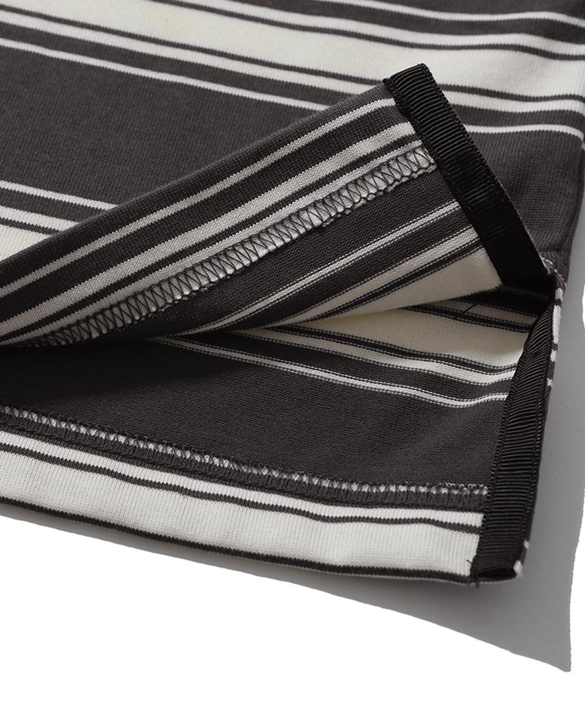 MOIF [Ss26] One Pocket H/S Tee / Charcoal Stripe