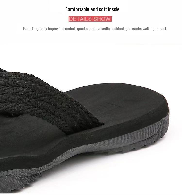 2025 Men's Trendy Non-Slip Summer Flip-Flops: Thick Sole, Cool & Casual Beach Slippers