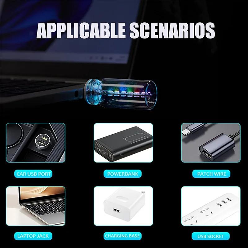 LED Umgebungslicht Touchschalter USB Auto Innenraum Stimmungsleuchte mit RGB Modi Dimmbare LED Nachtlichter für Auto Camping Party Deko