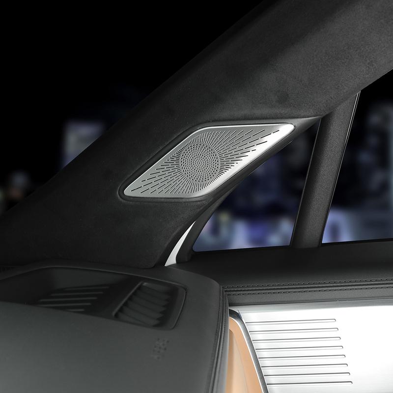 For Hyundai Santa Fe MX5 2024 2025 2PCS Stainless Steel Car Door A-pillar Audio Speaker Cover Trim LHD