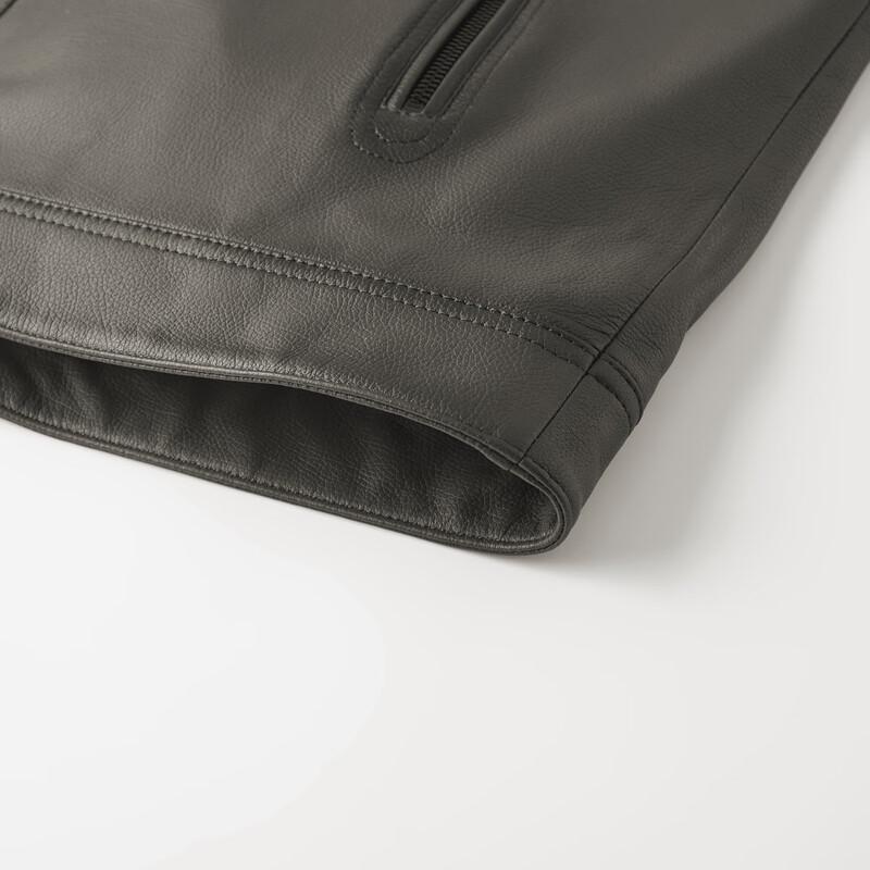 Shanshan Men's Sheepskin Stand Collar Leather Jacket