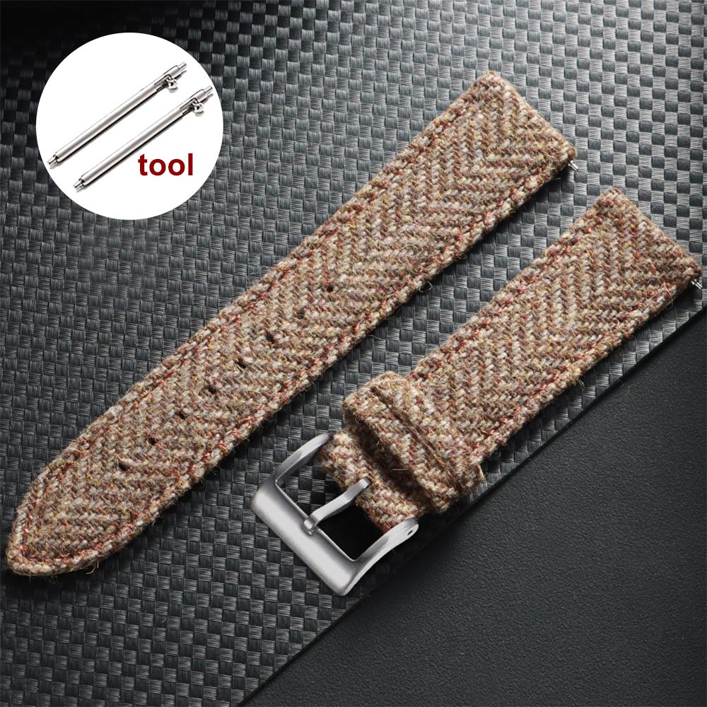 Vintage geflochtenes Armband Echtes Leder Nylon Uhrenarmband 18mm 20mm 22mm Schnellwechselarmband für Herren Damen Ersatz-Armband