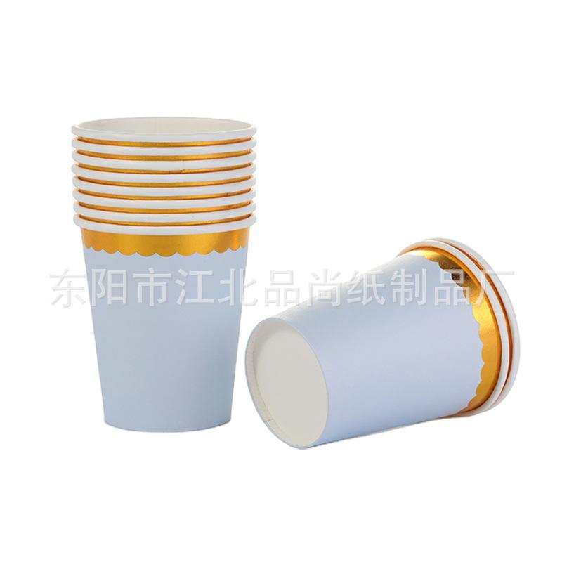 Disposable Paper Plate Lace Cups Hot Stamping Lace Dessert Paper Plates Tableware Wedding Happy Birthday Party Supplies