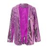 Women Sexy Glitter Sequins Performance Club Evening Cocktail Suit Party Coat