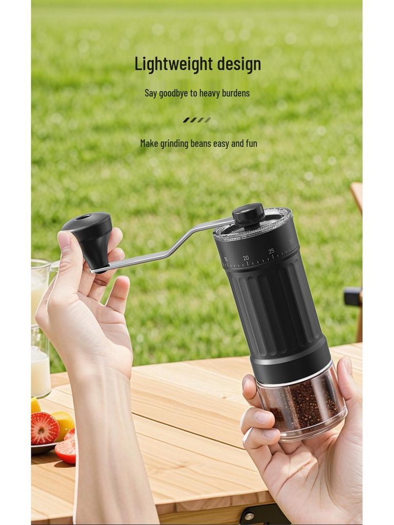 Hand-Crank Ceramic Coffee Grinder with Glass Bean Hopper