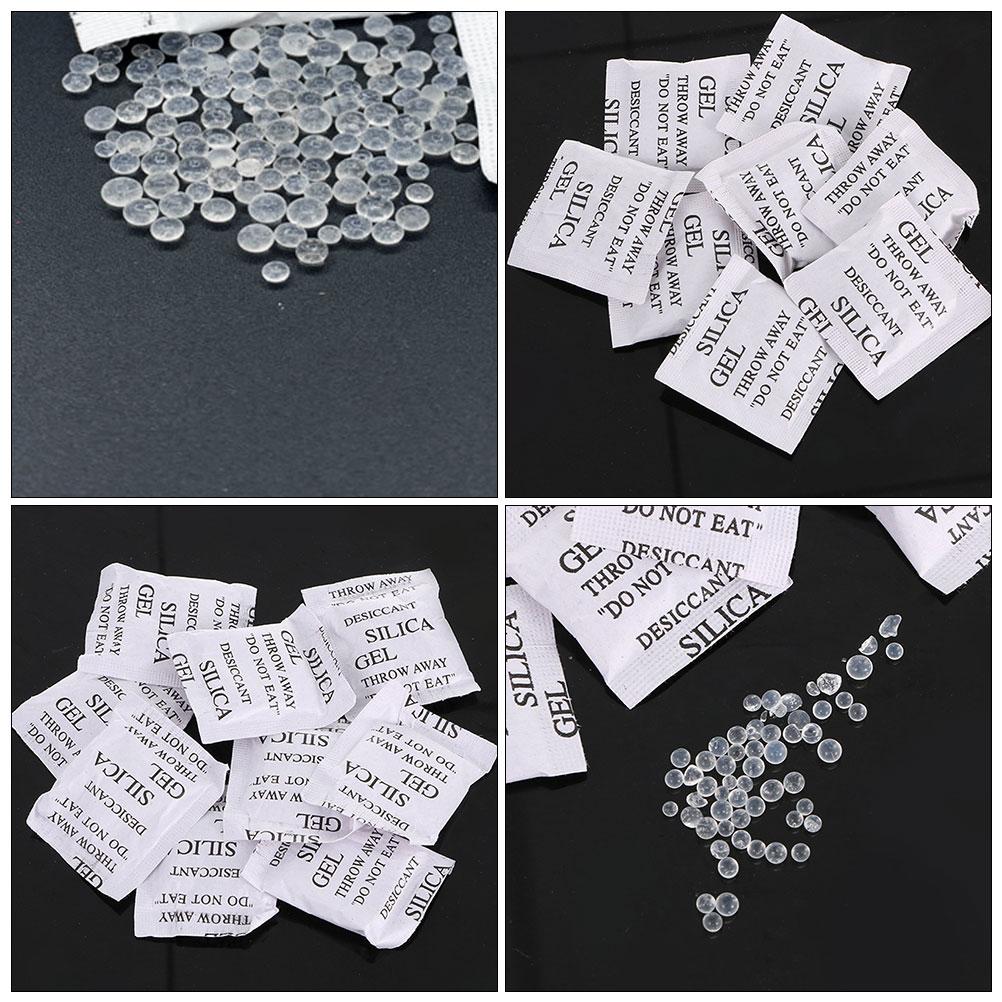 100 Pezzi Bustine Essiccanti in Gel di Silice Sacchetti Assorbi Umidità Bustine Assorbi Umidità Deumidificatore Per Cassetto Gioielli Orecchini