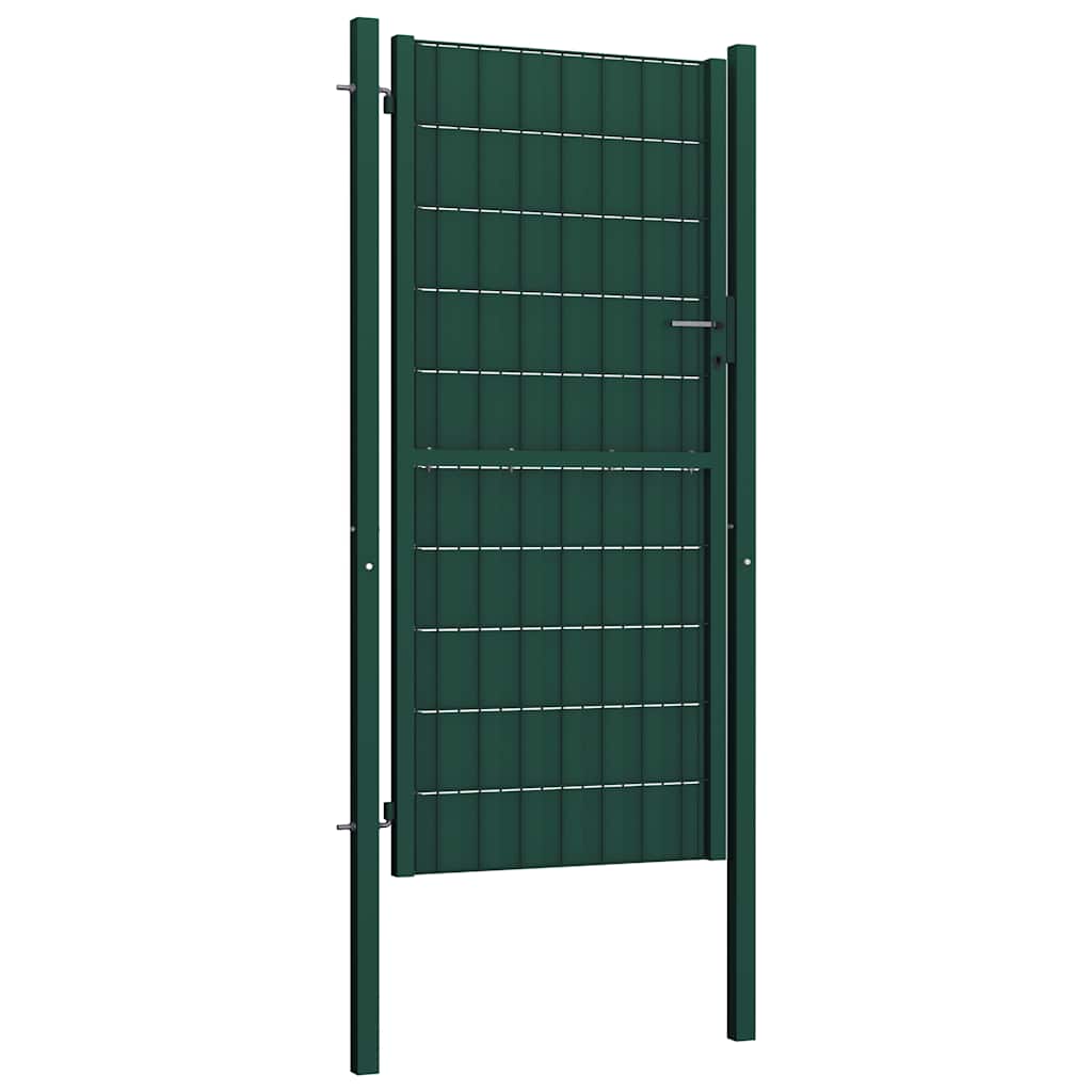 Vidaxl Garden Gate, PVC and Steel, 100 X 164 Cm, Green