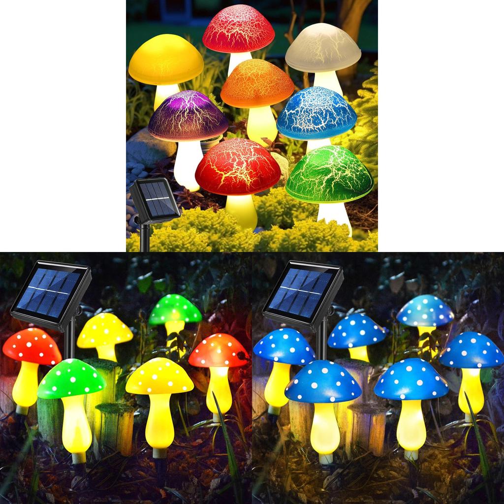Pilzförmige Solar-Garten-Lichterketten Außen-Deko LED Festliche Beleuchtung für den Hof