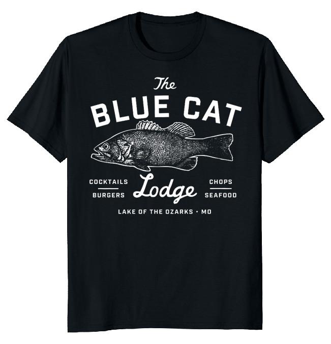NEW LIMITED Ozark Blue Cat Lodge Missouri Funny Novelty Tee S