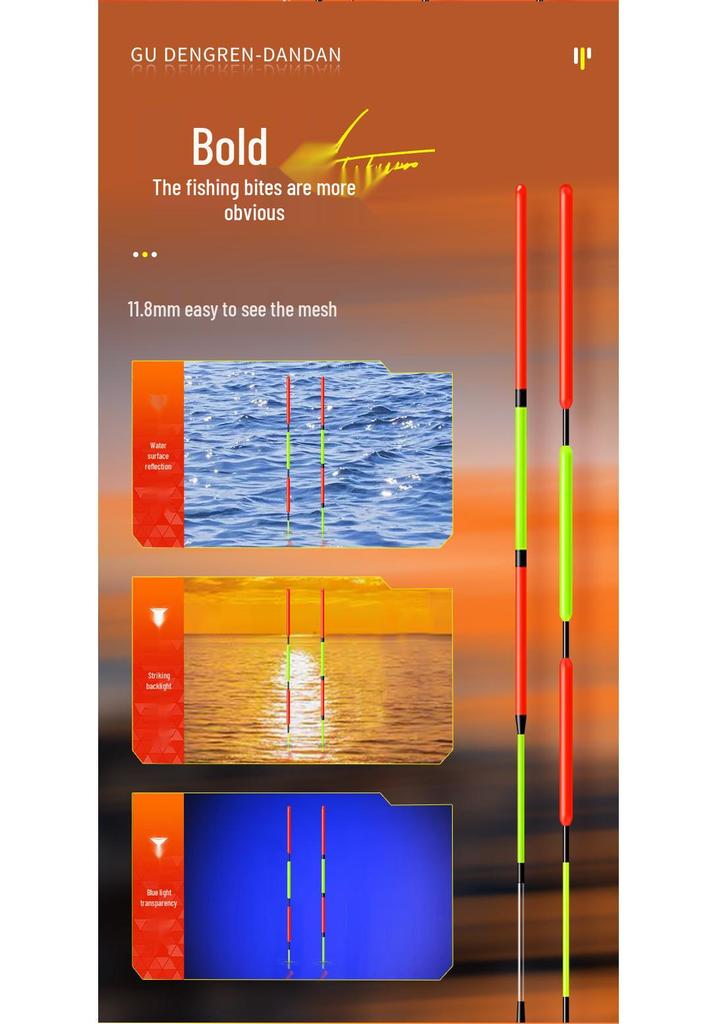Windproof, Wave-Resistant Crystal Tail Fishing Float for Grass and Crucian Carp - Anti-Drift Design