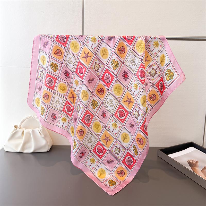 

Spring Summer Women Scarf Silk Print Satin Scarves Shawl Headband Hijab Bandana Wrap Bufanda Fashion 70*70cm 70x70cm