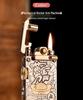 CHIEF CF708 Brass Engraved Windproof Kerosene Lighter with Rocker Ejection Ignition