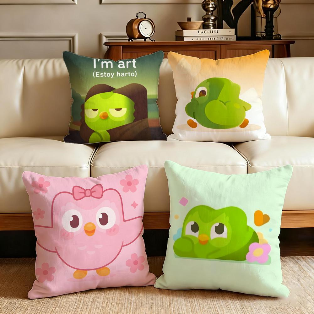 Educational Duolinggo Cushion Cover Cushion Cover Set 4Pcs 50x50 45x45 40x40 Pillowcase Decorative Sofa Home Decor