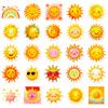 50 Cartoon Sun Stickers Doodle Sun Emoticon Pack Cute Smiling Face Personalized Children's Stickers