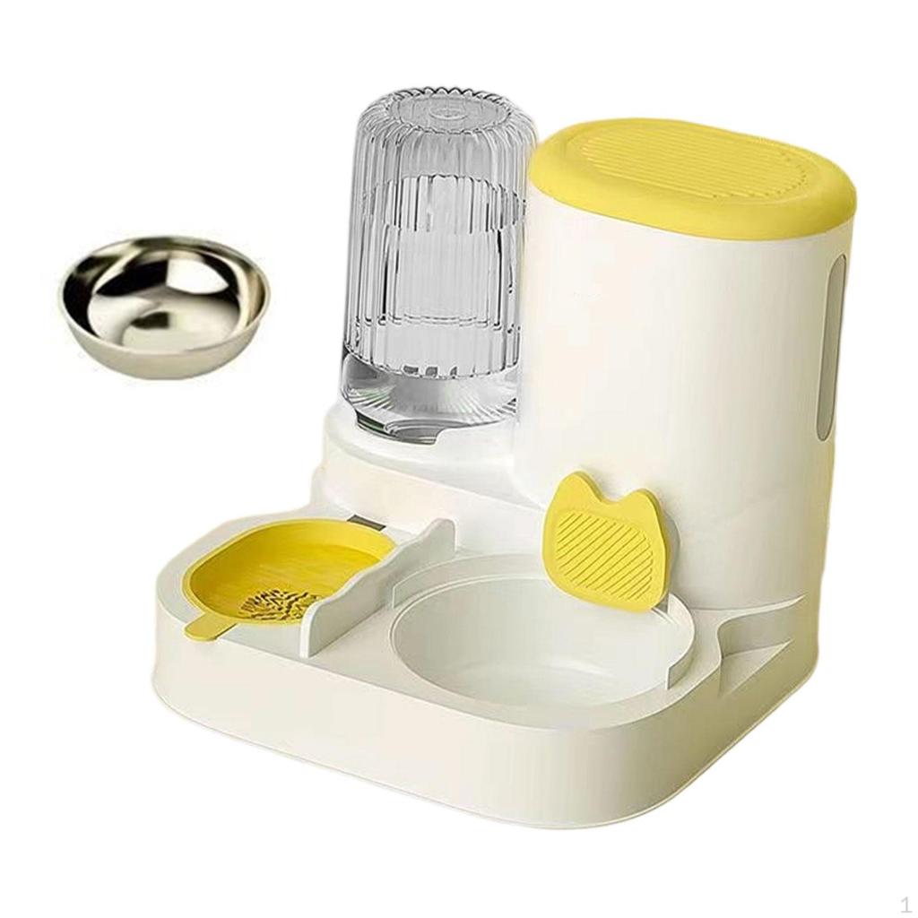 2 In 1 Automatic Pet Feeder, Water Bowl, Food Container, Drinking Bowl with Removable PP Parts