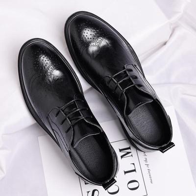Men's Genuine Embossed Leather Brogue Lace-up Casual Shoes