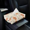 New Hand-painted Flower Car Tissue Box,Luxury Living Room Creative Dining Table Paper Box, Leather Napkin Paper Box Tissue Boxes