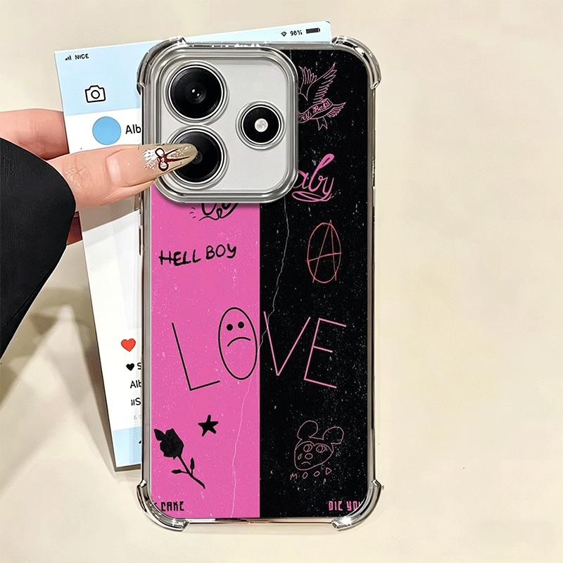 Lil Peep Hellboy Love Plating Phone Case For Xiaomi Redmi Note 14 15 Pro Plus 13 12 11 11S 11T 10 9S 9 5G Anti-Fall Airabag Cove