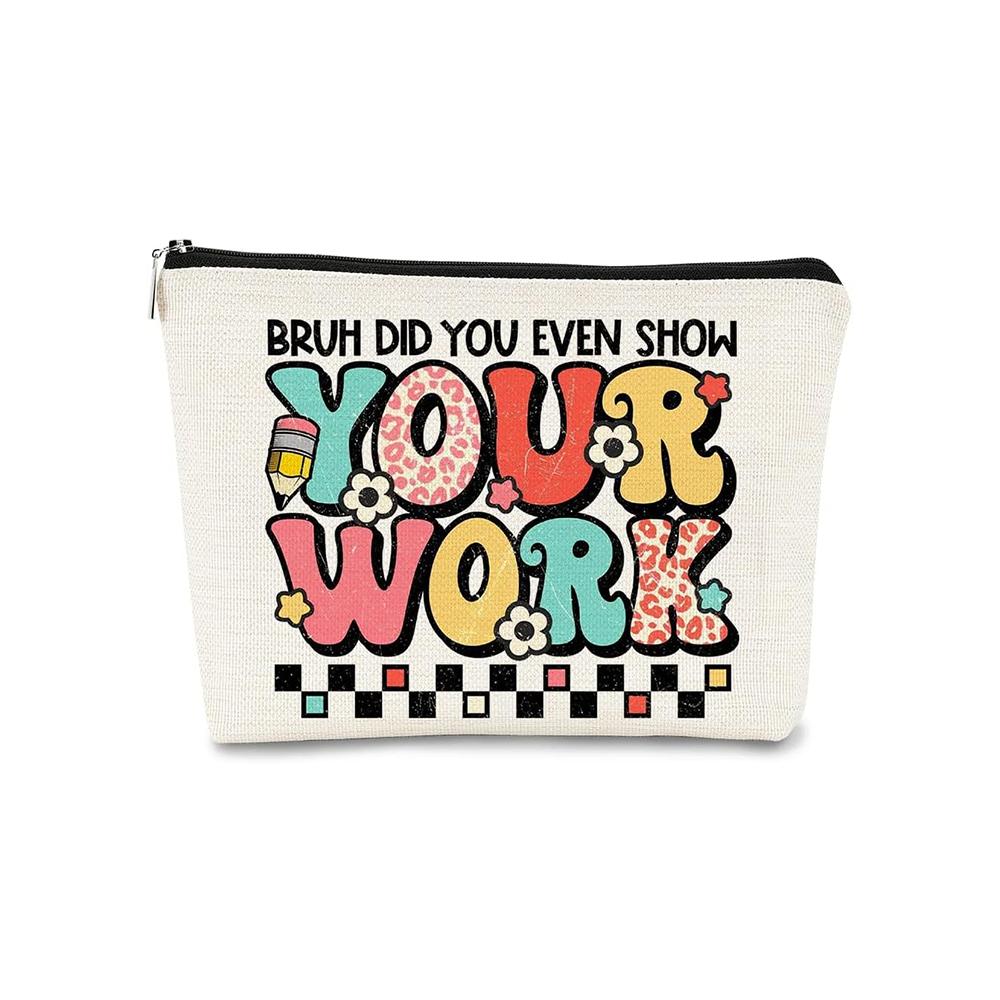 Teacher Makeup Bag Appreciation Back To School Thank You Gifts Small Cosmetic Organizer Bag for Graduation Birthday Party Gifts