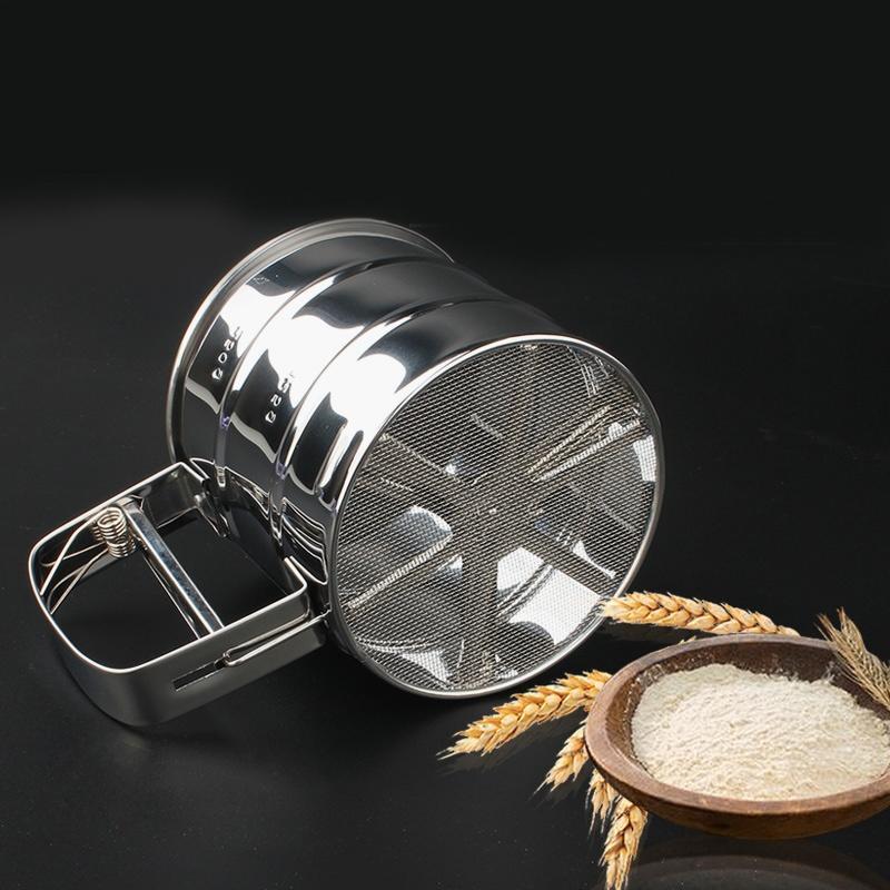 Nová mechanická mouka Cukr Poleva Síto Síto Šejkr Kuchyňské nářadí na pečení Nerez