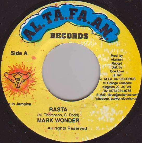 7inch Record MARK WONDER - Rasta NONE Al.Ta.Fa.An. Jamaica Reggae, Ska & Dub Used