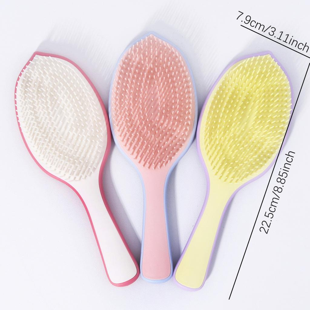 1pcs leaf shaped fine toothed comb hair brush, fluffy skull top non knotted air cushion comb,Special for real hair wigs