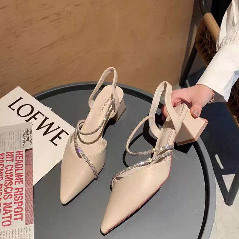 

Baotou sandals fairy style 2025 new thin heel summer student 18-year-old versatile small fresh high heels 40