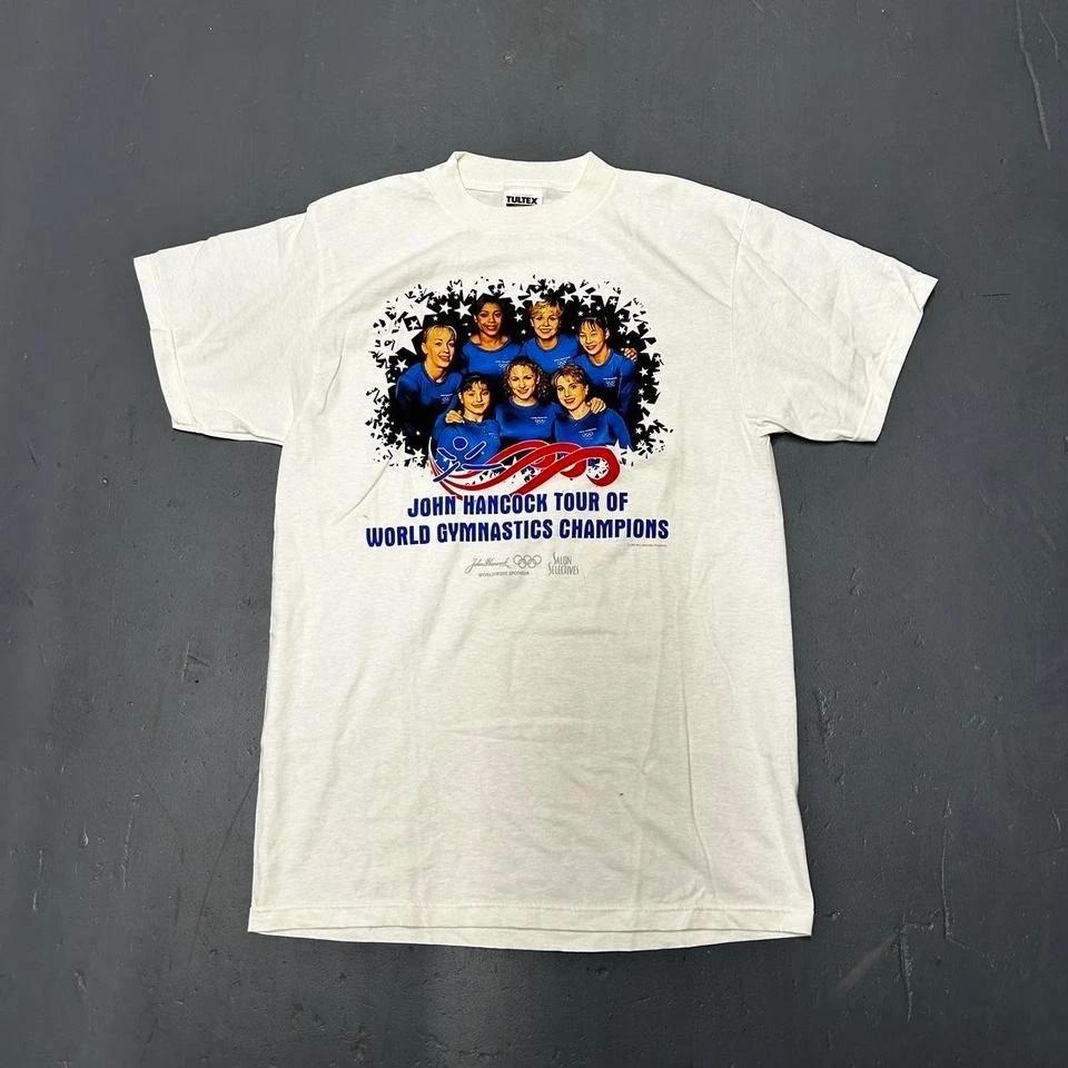 Vintage 90s 1997 John Hancock Tour of World Gymnastics Champions Tshirt L