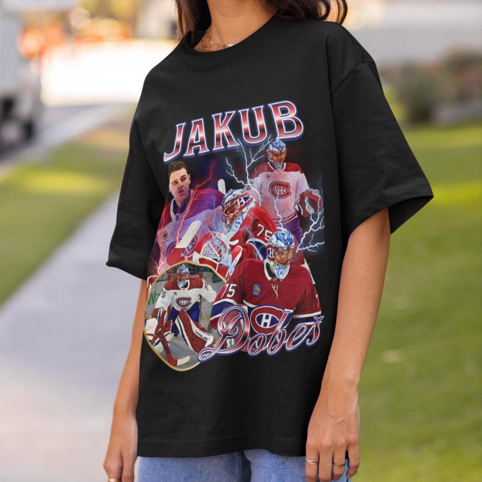 Jakub Dobes Vintage 90s Montreal Canadiens NHL Hockey Design Retro Bootleg Gift Classic Graphic Unisex T-Shirt Limited Edition Habs Shirt L