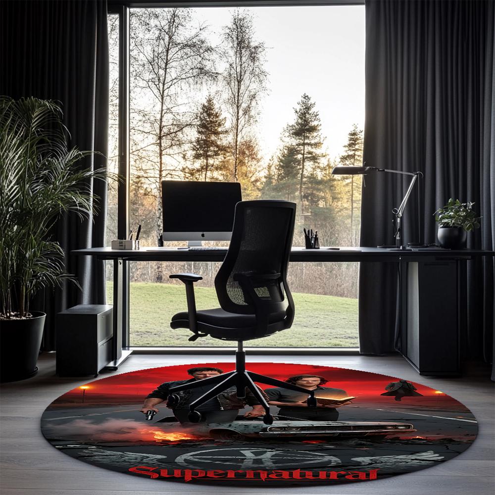 Supernatural Printed Round Rug Carpet Chair Rug Area Rug Entryway Doormats,for Office Chair Living Room Bedroom Kitchen Room.