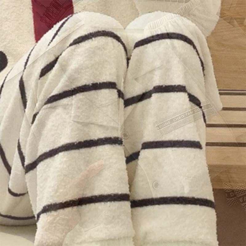 Gande Sammets Herrpyjamas: Höst/Vinter 2025, Varm Hemmadräkt i Större Storlekar, Kan Bäras Utomhus, Tvådelat Set