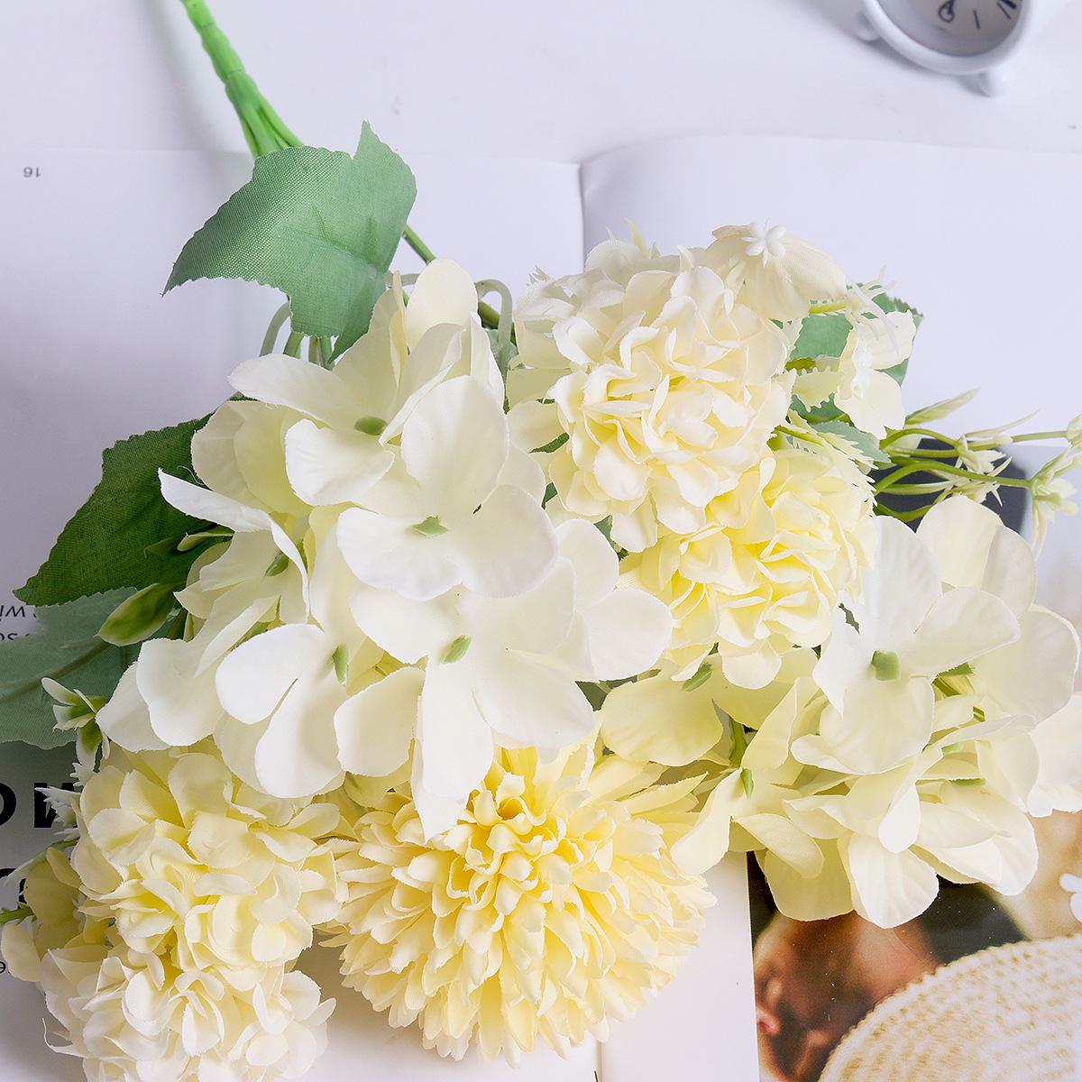 

Имитация 5-цветного комбинированного букета: Искусственный небольшой букет цветов для свадьбы и украшения дома - Шелковые искусственные цветы жёлтый