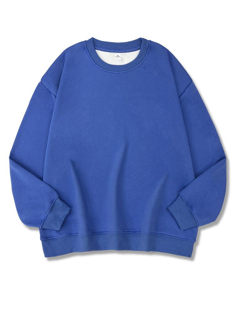 Sweater, Autumn and Winter Long-sleeved Solid Color Composite Sweater Trendy Brand Casual Loose Round Neck Sweater Light Version