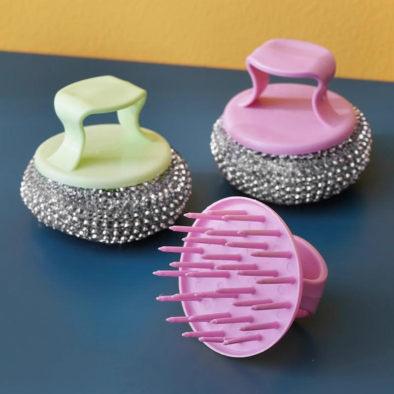 Household Cleaning Balls with Handles Dishwashing Scrubbing, and Long-handled Brushes