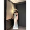 Sexy Pure Desire Wind Neck Tube Top Dress Women's Summer Fashion Temperament Waist Thin High Sense Long Skirt Tide