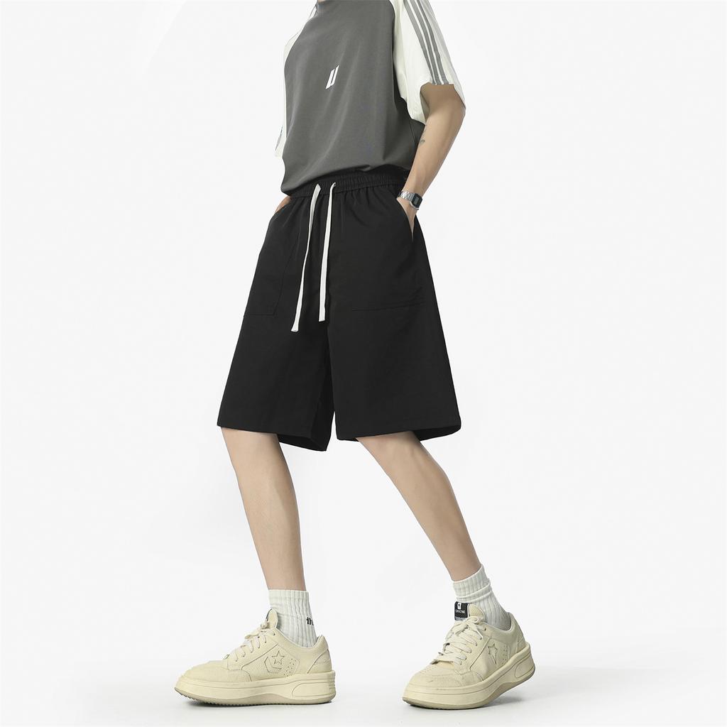 Summer New Men's Sports and Leisure Shorts Trendy Loose Straight Five-point Pants