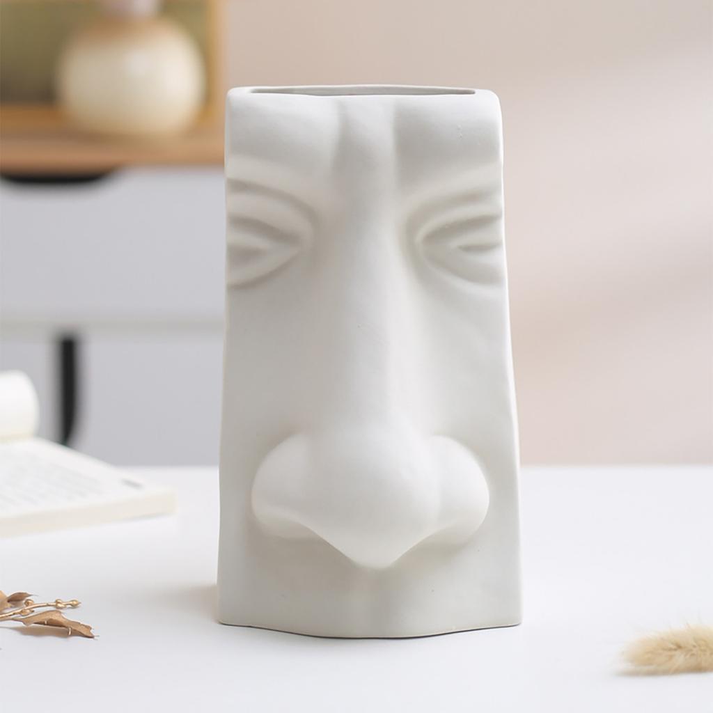 Ceramic Flower Vase Human Face Vase Minimalist Decorative Hydroponic Flower Arrangement Container