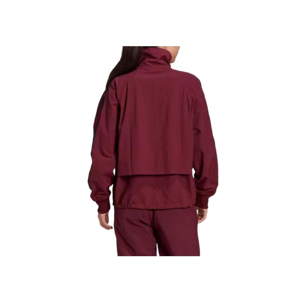 Adidas Fzwovtt Stand Collar Casual Sports Long Sleeve Jacket Women Jacket Burgundy GT5539
