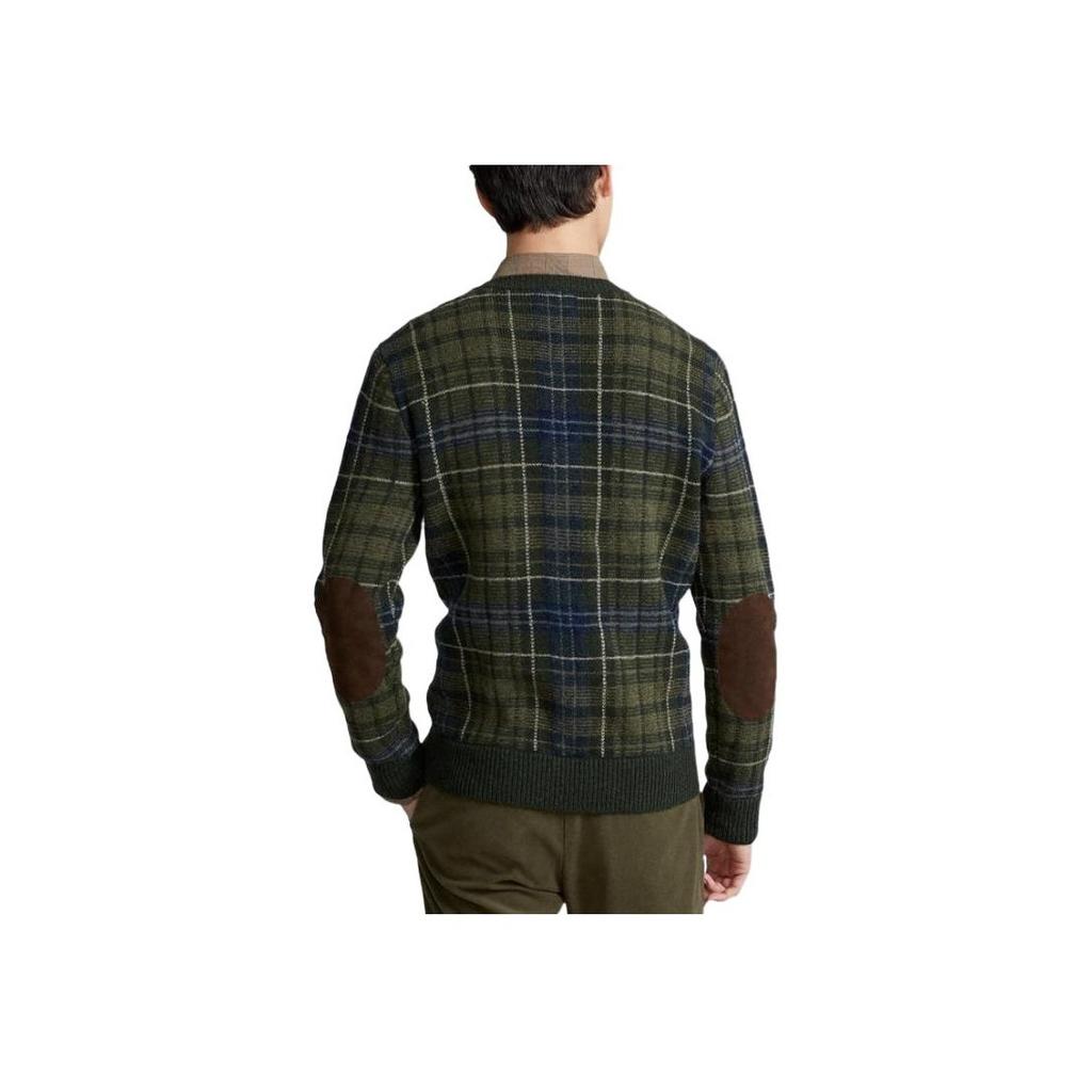 Polo Ralph Lauren SS22 Checked Crew Neck Long Sleeve Cashmere Sweater Men sweater Green MNPOSWE16820904-300