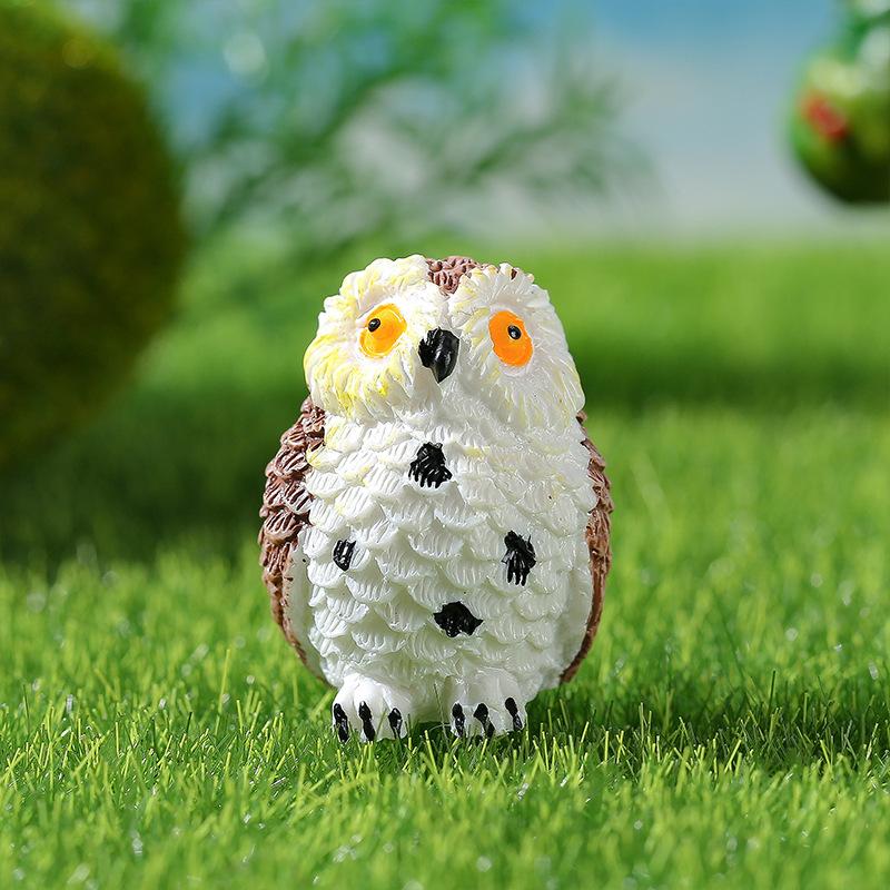 4pcs Barefoot Owl Moss Micro Landscape, Creative Green Plant Decoration Ornaments, Fresh Gifts For Friends